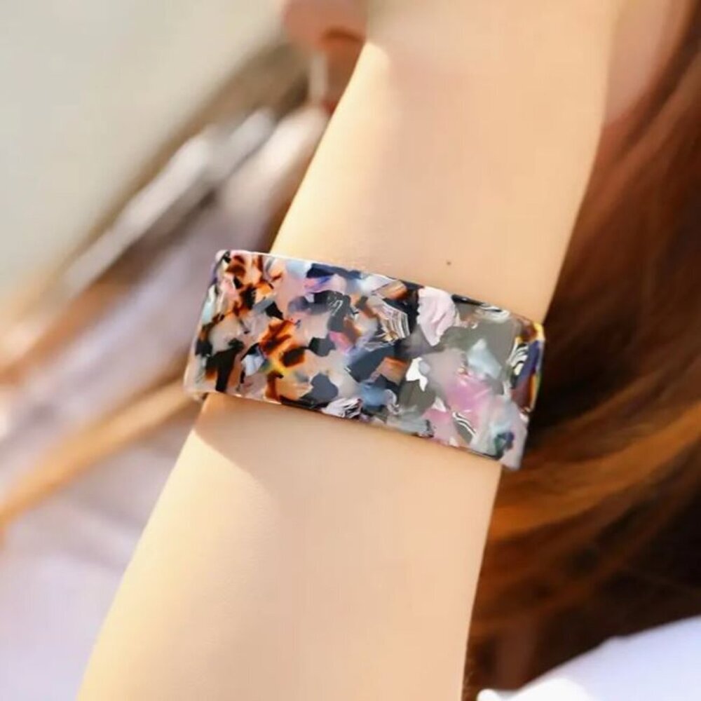 NEW Multicolor French Cellulose Acetate Cuff Bracelet
